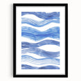 Watercolor Waves Coastal Wall Art - Oceanic Nautical Decor Print