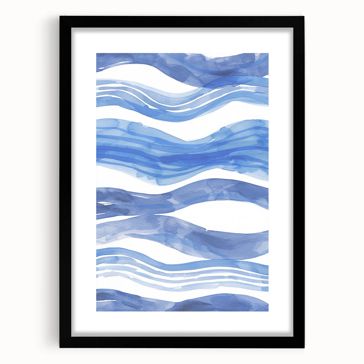 Watercolor Waves Coastal Wall Art - Oceanic Nautical Decor Print