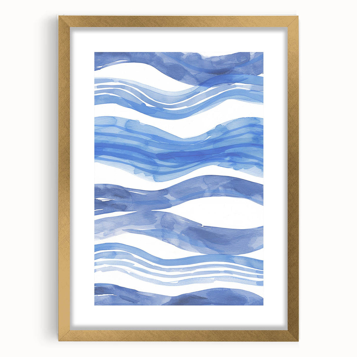 Watercolor Waves Coastal Wall Art - Oceanic Nautical Decor Print