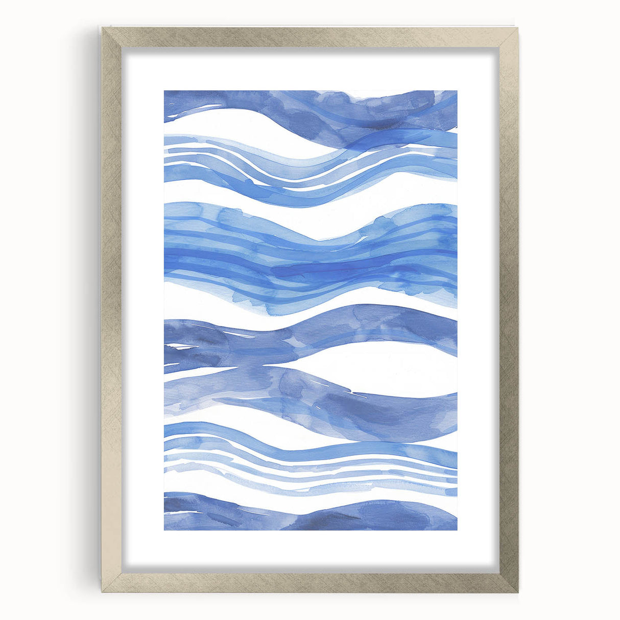Watercolor Waves Coastal Wall Art - Oceanic Nautical Decor Print