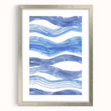 Watercolor Waves Coastal Wall Art - Oceanic Nautical Decor Print