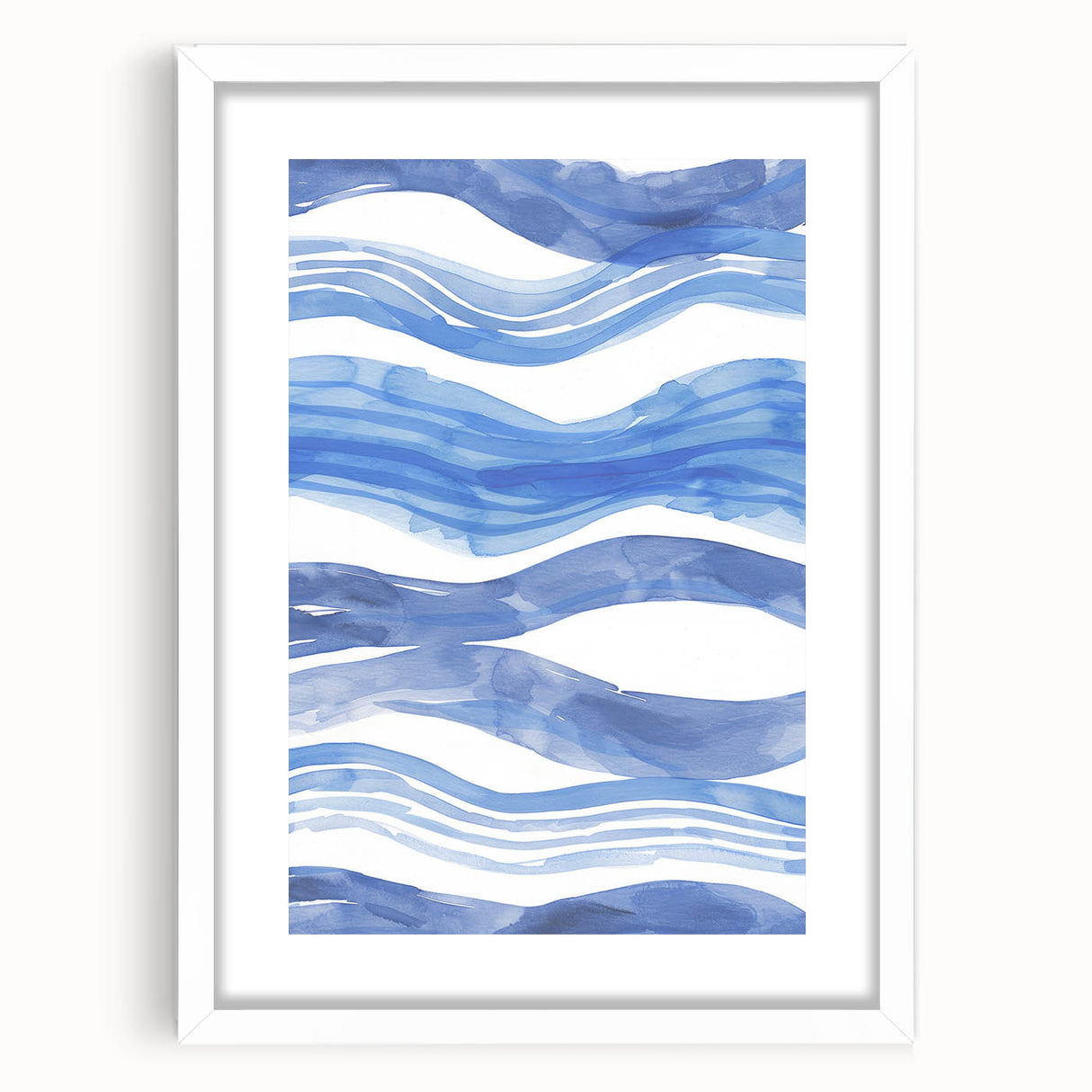 Watercolor Waves Coastal Wall Art - Oceanic Nautical Decor Print