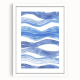 Watercolor Waves Coastal Wall Art - Oceanic Nautical Decor Print
