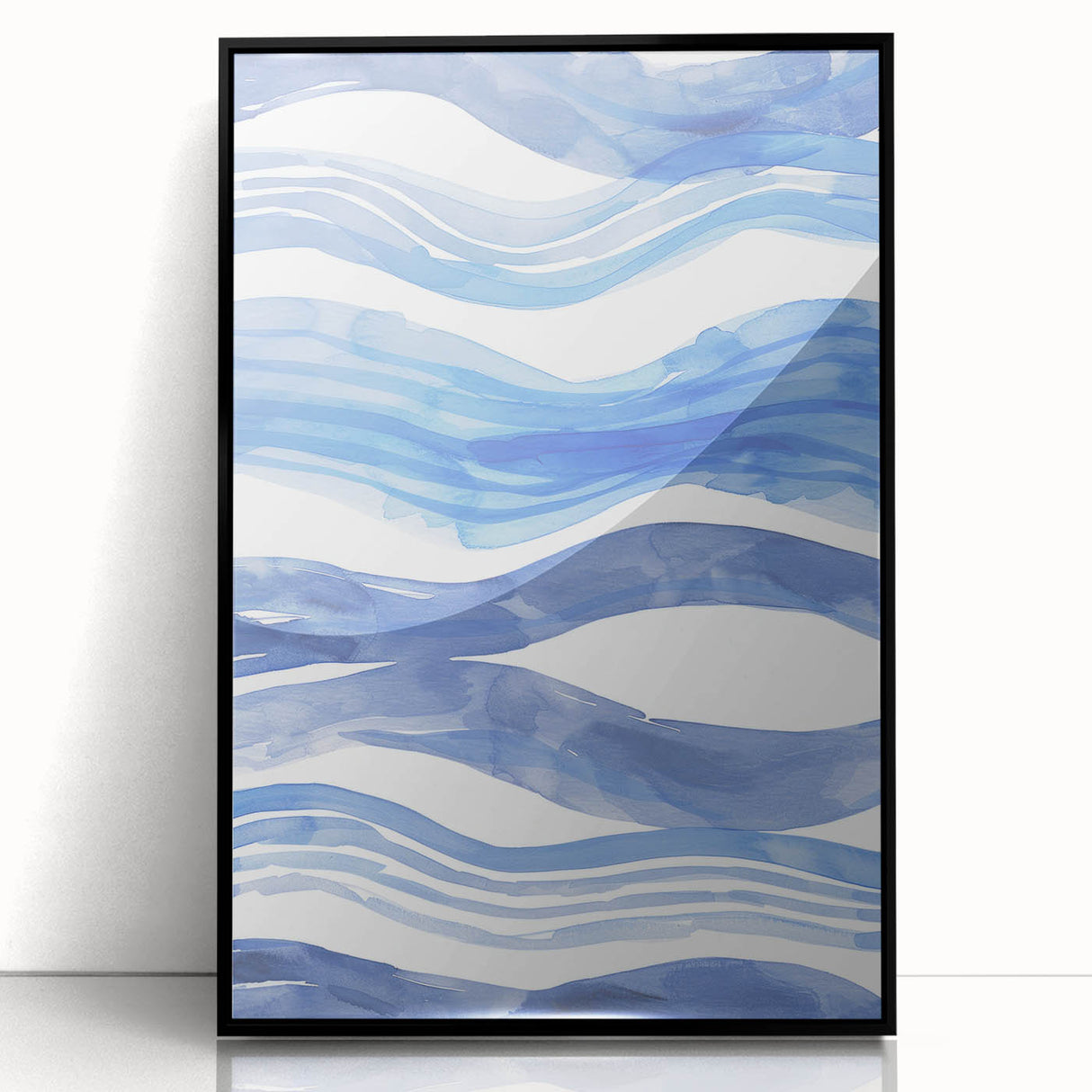 Watercolor Waves Coastal Wall Art - Oceanic Nautical Decor Print