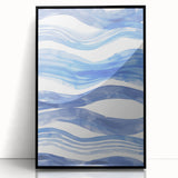 Watercolor Waves Coastal Wall Art - Oceanic Nautical Decor Print