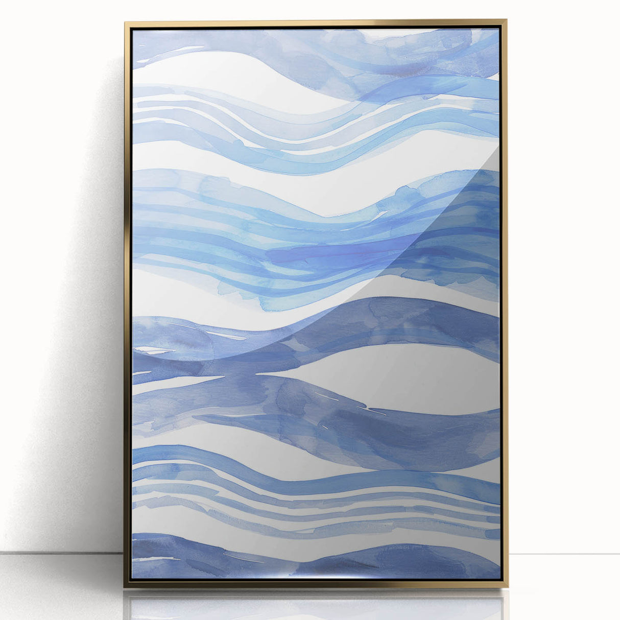 Watercolor Waves Coastal Wall Art - Oceanic Nautical Decor Print