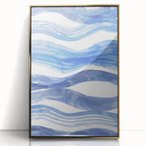 Watercolor Waves Coastal Wall Art - Oceanic Nautical Decor Print