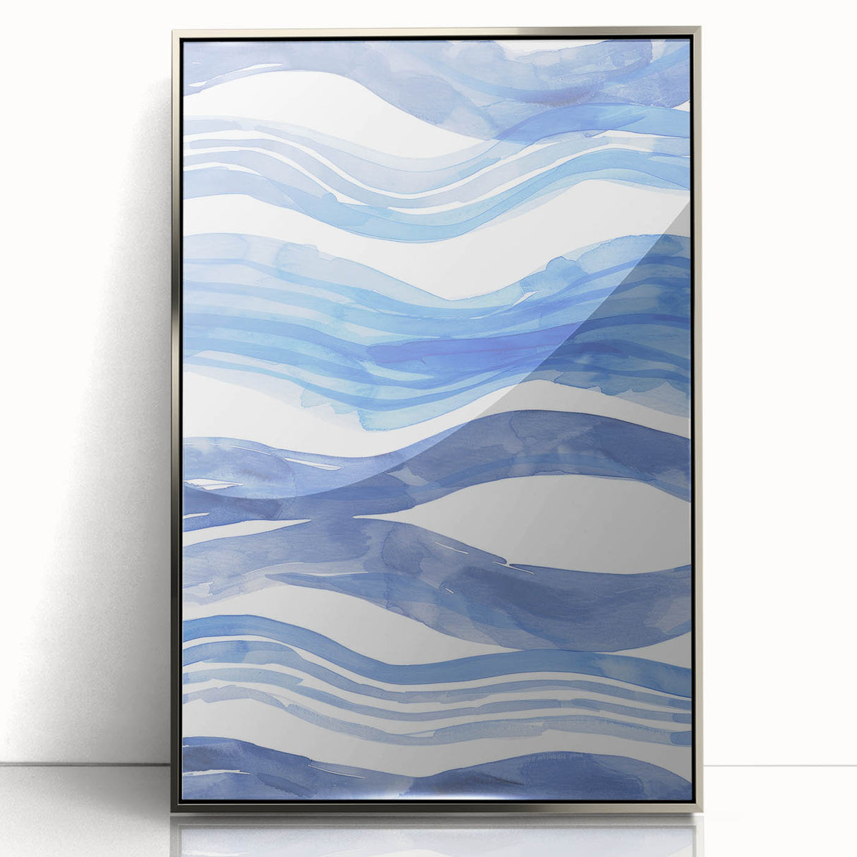 Watercolor Waves Coastal Wall Art - Oceanic Nautical Decor Print