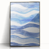 Watercolor Waves Coastal Wall Art - Oceanic Nautical Decor Print