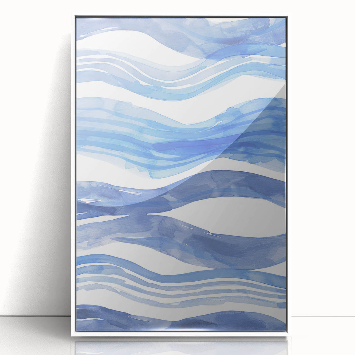 Watercolor Waves Coastal Wall Art - Oceanic Nautical Decor Print
