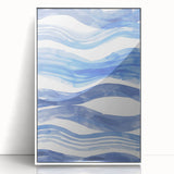 Watercolor Waves Coastal Wall Art - Oceanic Nautical Decor Print