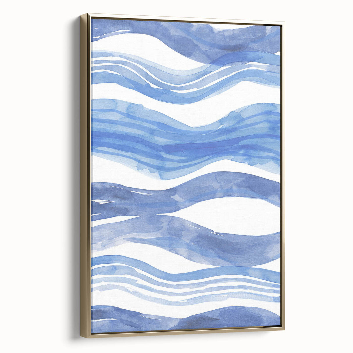 Watercolor Waves Coastal Wall Art - Oceanic Nautical Decor Print