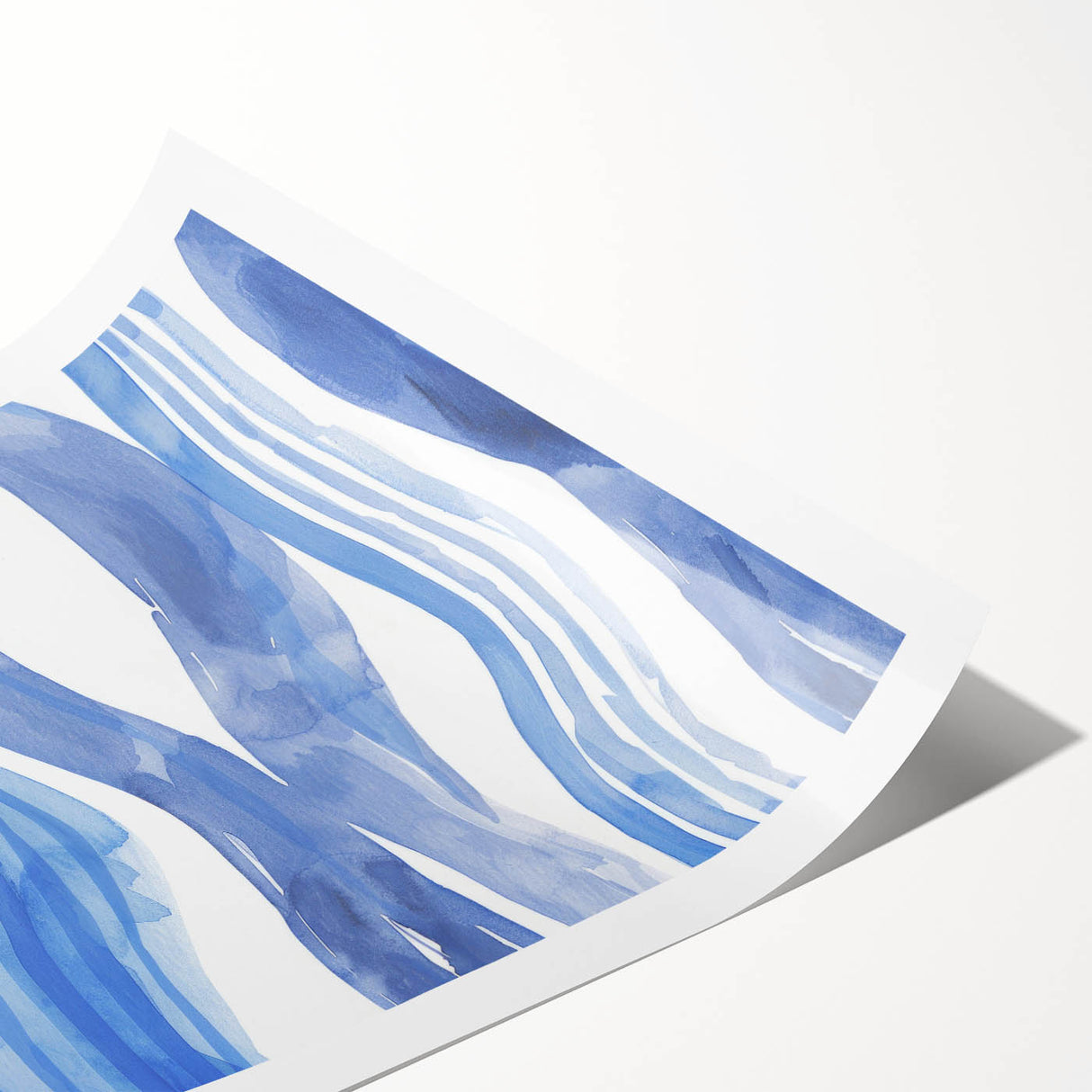 Watercolor Waves Coastal Wall Art - Oceanic Nautical Decor Print
