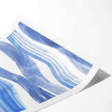 Watercolor Waves Coastal Wall Art - Oceanic Nautical Decor Print