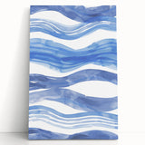 Watercolor Waves Coastal Wall Art - Oceanic Nautical Decor Print