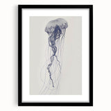 Intricate Jellyfish Coastal Wall Art - Nautical Ocean Decor Print