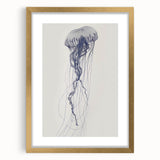 Intricate Jellyfish Coastal Wall Art - Nautical Ocean Decor Print
