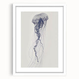 Intricate Jellyfish Coastal Wall Art - Nautical Ocean Decor Print