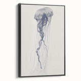 Intricate Jellyfish Coastal Wall Art - Nautical Ocean Decor Print