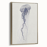 Intricate Jellyfish Coastal Wall Art - Nautical Ocean Decor Print