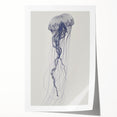 Intricate Jellyfish Coastal Wall Art - Nautical Ocean Decor Print