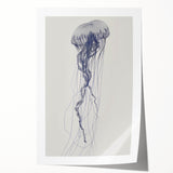Intricate Jellyfish Coastal Wall Art - Nautical Ocean Decor Print