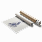 Intricate Jellyfish Coastal Wall Art - Nautical Ocean Decor Print