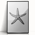 Black & White Starfish Coastal Wall Art - Nautical Decor Ocean Art Print
