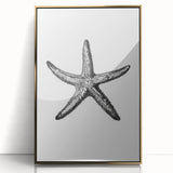 Black & White Starfish Coastal Wall Art - Nautical Decor Ocean Art Print