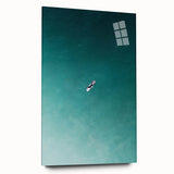 Calm Ocean Wall Art – Surfer on Tranquil Waters Coastal-Themed Print