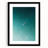 Calm Ocean Wall Art – Surfer on Tranquil Waters Coastal-Themed Print