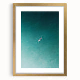 Calm Ocean Wall Art – Surfer on Tranquil Waters Coastal-Themed Print