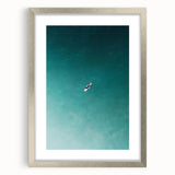 Calm Ocean Wall Art – Surfer on Tranquil Waters Coastal-Themed Print