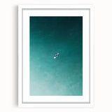 Calm Ocean Wall Art – Surfer on Tranquil Waters Coastal-Themed Print