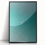 Calm Ocean Wall Art – Surfer on Tranquil Waters Coastal-Themed Print
