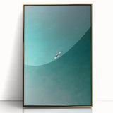 Calm Ocean Wall Art – Surfer on Tranquil Waters Coastal-Themed Print