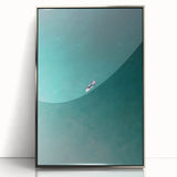 Calm Ocean Wall Art – Surfer on Tranquil Waters Coastal-Themed Print
