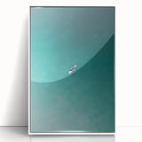 Calm Ocean Wall Art – Surfer on Tranquil Waters Coastal-Themed Print
