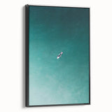 Calm Ocean Wall Art – Surfer on Tranquil Waters Coastal-Themed Print