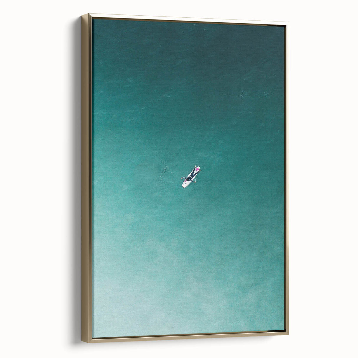 Calm Ocean Wall Art – Surfer on Tranquil Waters Coastal-Themed Print