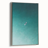 Calm Ocean Wall Art – Surfer on Tranquil Waters Coastal-Themed Print