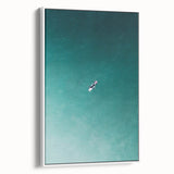 Calm Ocean Wall Art – Surfer on Tranquil Waters Coastal-Themed Print