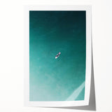Calm Ocean Wall Art – Surfer on Tranquil Waters Coastal-Themed Print