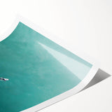 Calm Ocean Wall Art – Surfer on Tranquil Waters Coastal-Themed Print