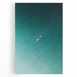 Calm Ocean Wall Art – Surfer on Tranquil Waters Coastal-Themed Print