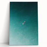 Calm Ocean Wall Art – Surfer on Tranquil Waters Coastal-Themed Print