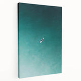 Calm Ocean Wall Art – Surfer on Tranquil Waters Coastal-Themed Print