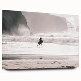 Beach Day Coastal Wall Art – Child Running by Ocean Waves Print