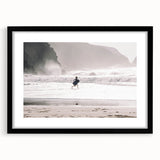 Beach Day Coastal Wall Art – Child Running by Ocean Waves Print