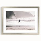 Beach Day Coastal Wall Art – Child Running by Ocean Waves Print